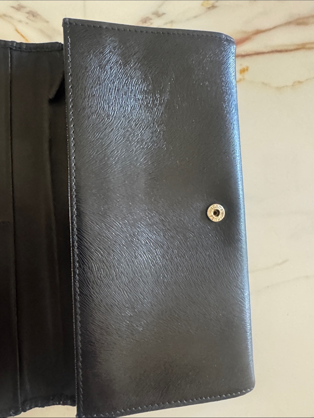 Fendi Black Leather Logo Continental wallet - Picture 7 of 8